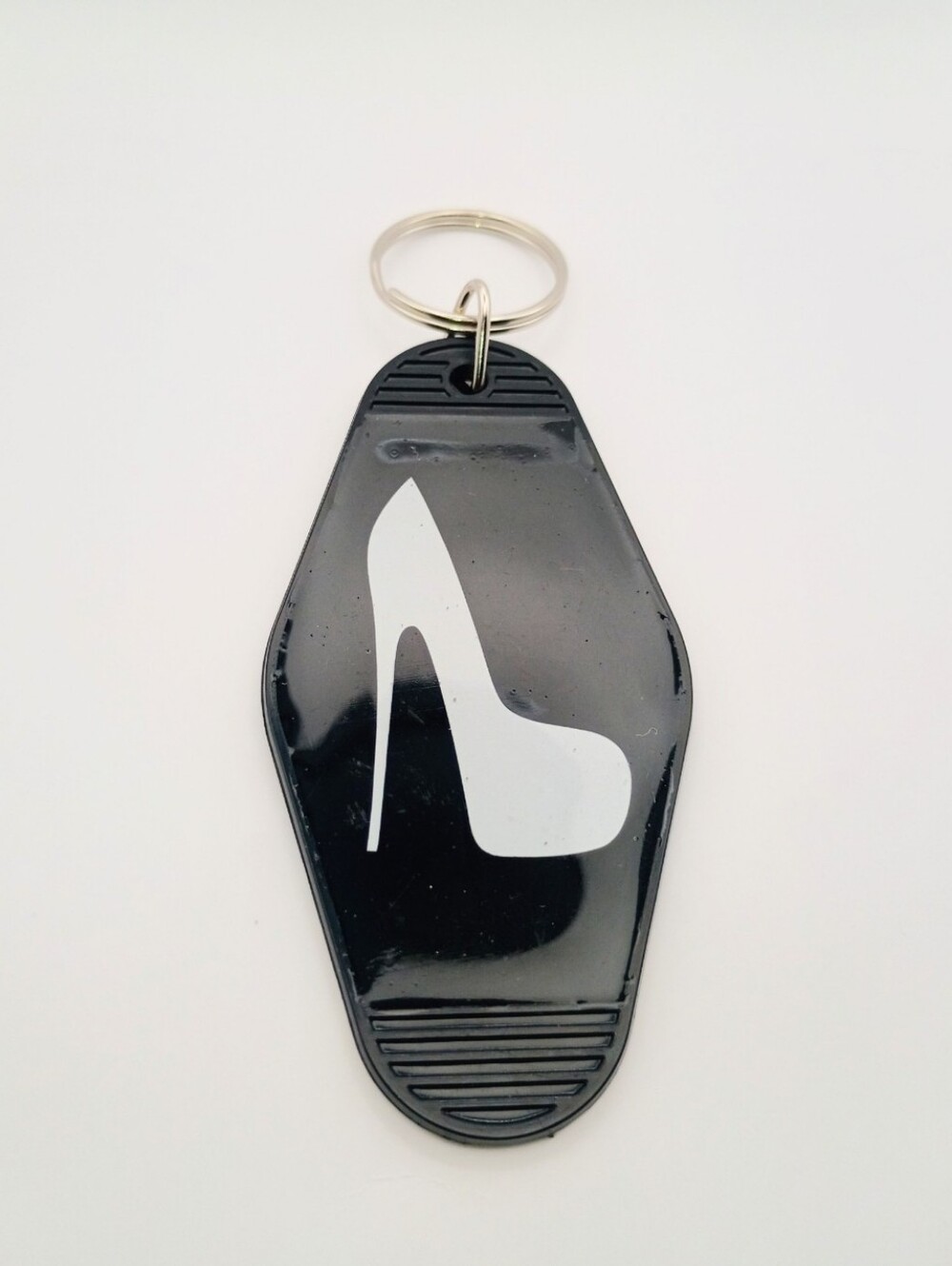 Black High Heel Shoe Vintage Inspired Motel Keychain Charm